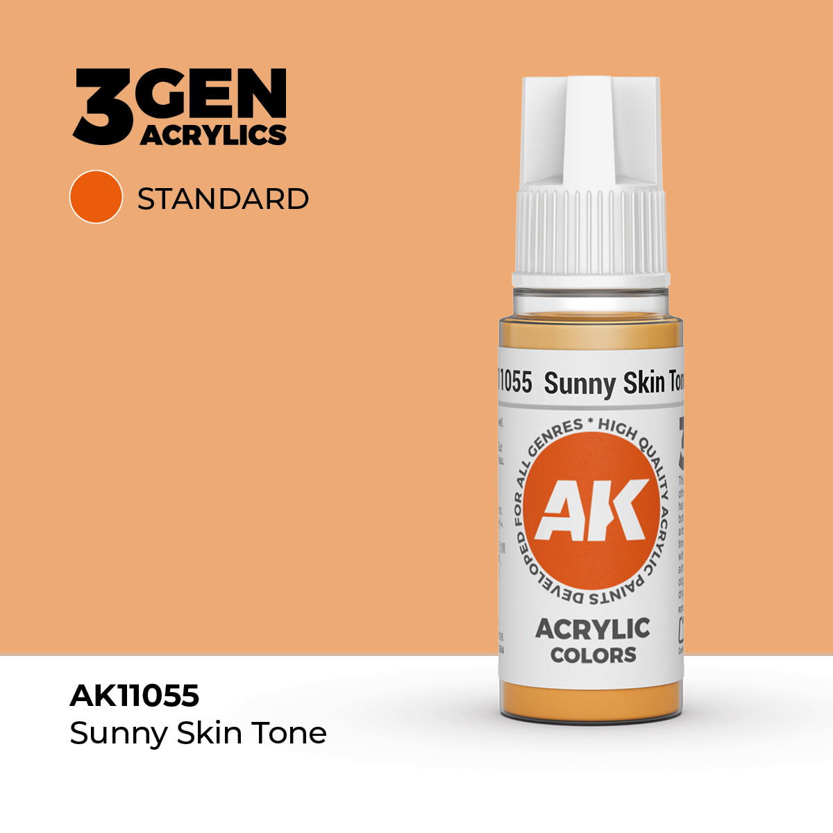 Sunny Skin Tone 17ml AK Interactive Standard AK11055 - ciepły słoneczny odcień karnacji farba akrylowa do figurek i modeli - AK Interactive
