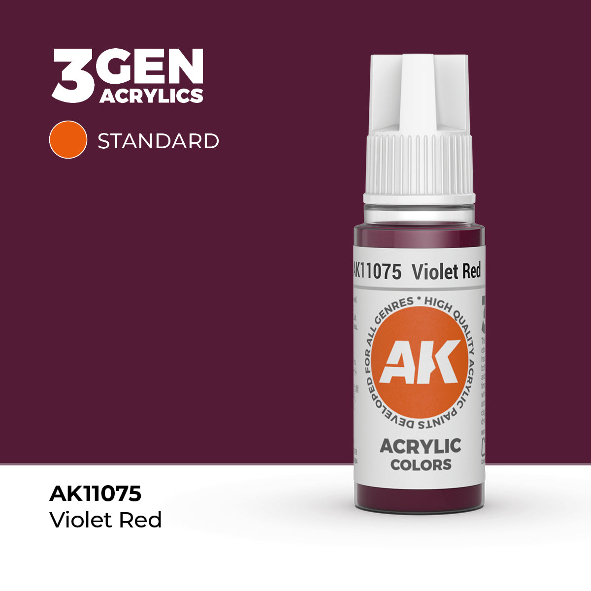 Violet Red 17ml AK Interactive Standard AK11075 - intensywna fioletowa czerwień farba akrylowa do modeli i figurek - AK Interactive
