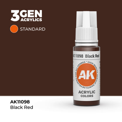 Black Red 17ml AK Interactive Standard AK11098 - ciemna czerwień z nutami czerni farba akrylowa do modeli i figurek - AK Interactive
