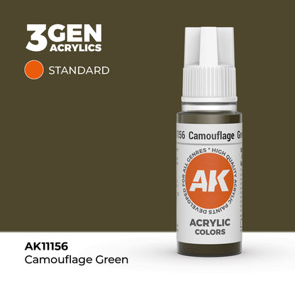 Camouflage Green 17ml AK Interactive Standard AK11156 - klasyczny odcień zieleni kamuflażowej farba akrylowa do modeli i figurek - AK Interactive
