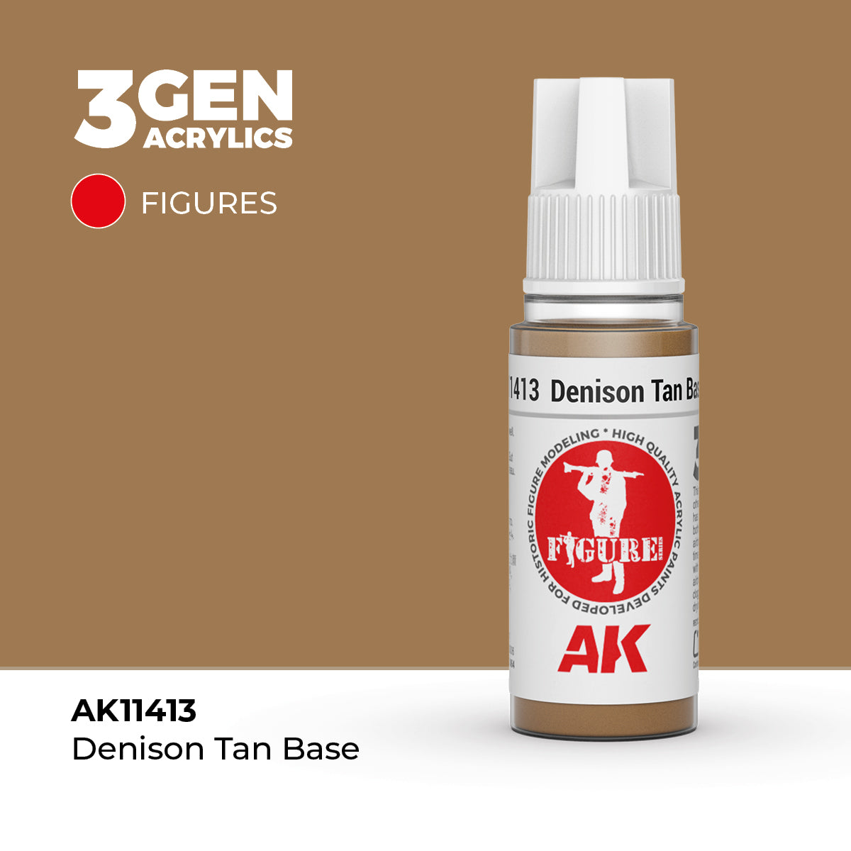 Denison Tan Base 17ml AK Interactive Figures AK11413 - piaskowa baza kamuflażu Denison farba akrylowa do figurek i postaci historycznych - AK Interactive
