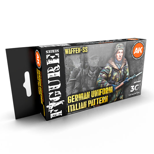 German Uniform Italian Pattern Figure Series AK11681 - zestaw 6 farb 3G Acrylics do włoskiego kamuflażu Waffen SS WWII - AK Interactive
