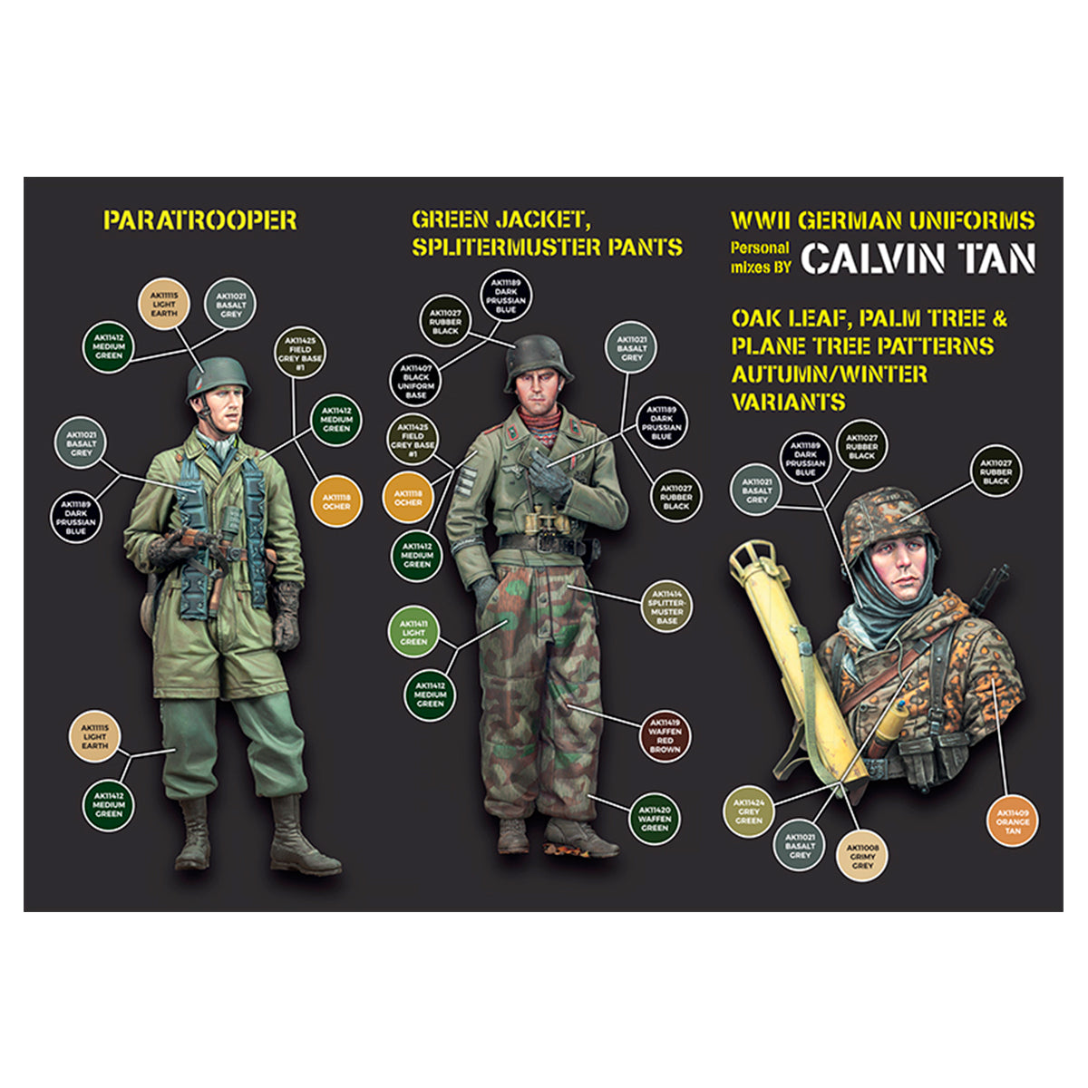 Zestaw Farb Signature Set Calvin Tan Personal Mixes Set AK11759 - instrukcja malowania WWII German Uniforms strona 1 - AK Interactive
