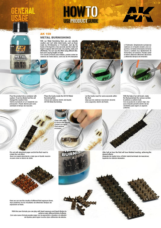 Metal Burnishing Fluid AK159 instrukcja użycia - patynowanie gąsienic Friulmodel krok po kroku - AK Interactive
