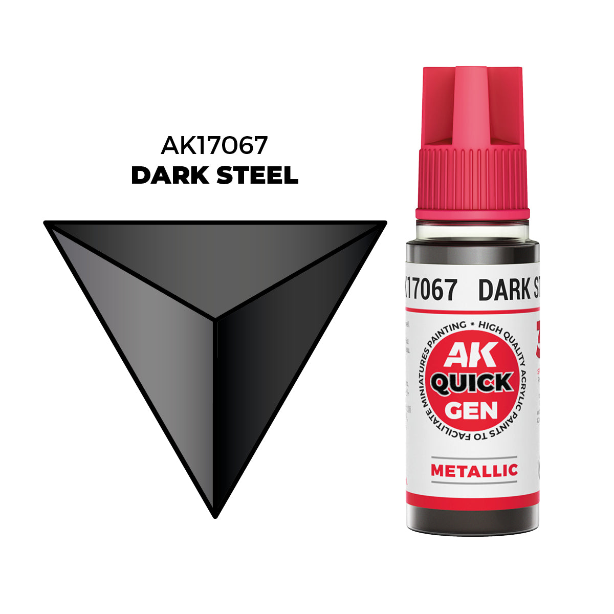 Dark Steel 18ml AK Interactive Quick Gen AK17067 - metaliczna farba akrylowa ciemna stal do figurek i modeli - AK Interactive
