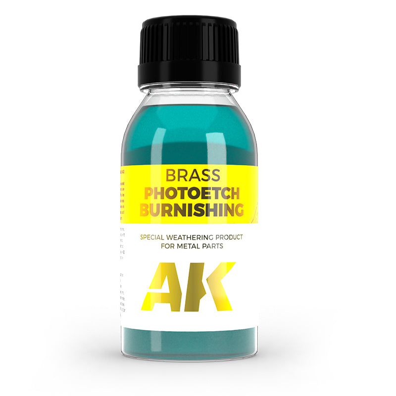 Brass Photoetch Burnishing 100ml AK Interactive AK174 - płyn do przyciemniania elementów fototrawionych z mosiądzu - AK Interactive
