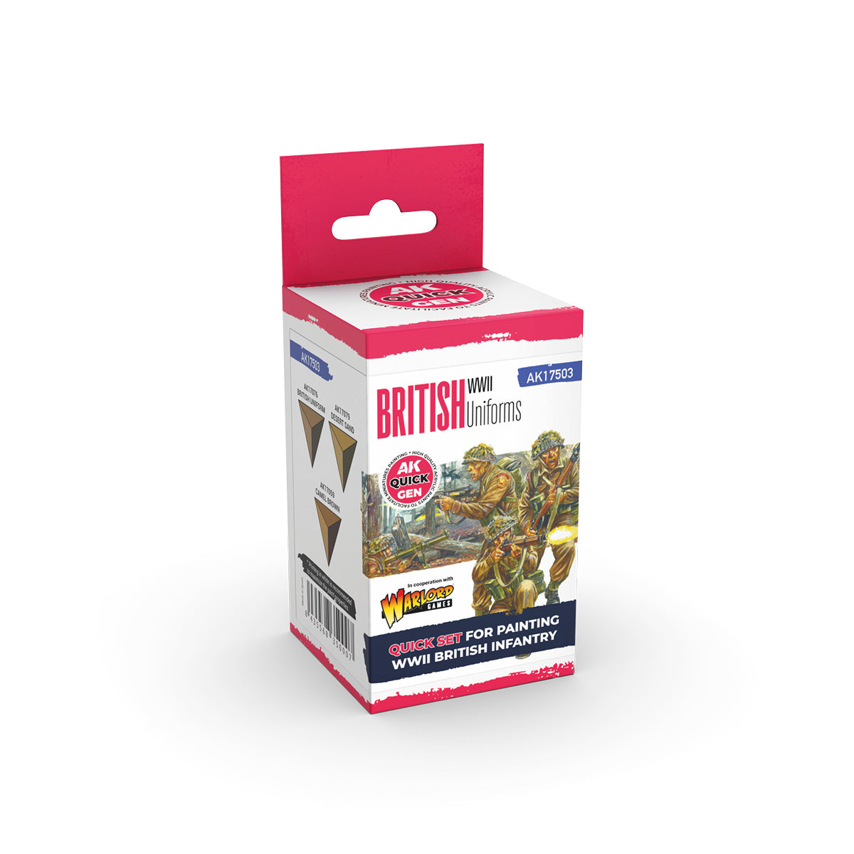 British WWII Uniforms AK Interactive Quick Gen AK17503 - zestaw 3 farb akrylowych do mundurów brytyjskich żołnierzy WWII Bolt Action - AK Interactive
