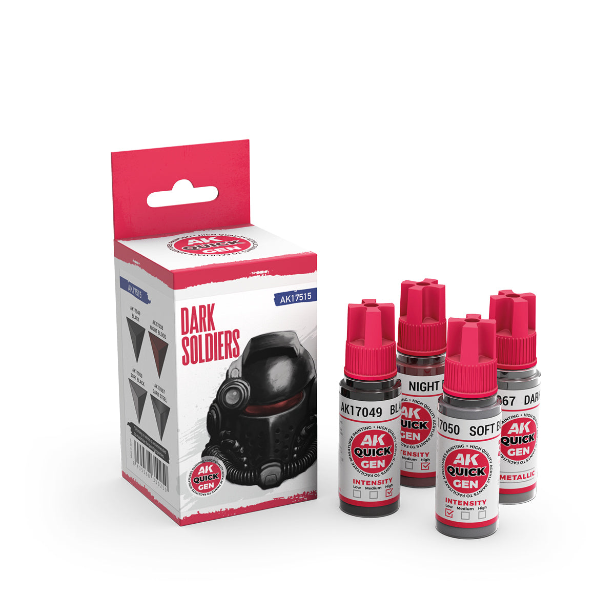 Dark Soldiers AK17515 - butelki farb akrylowych Quick Gen AK Interactive - AK Interactive
