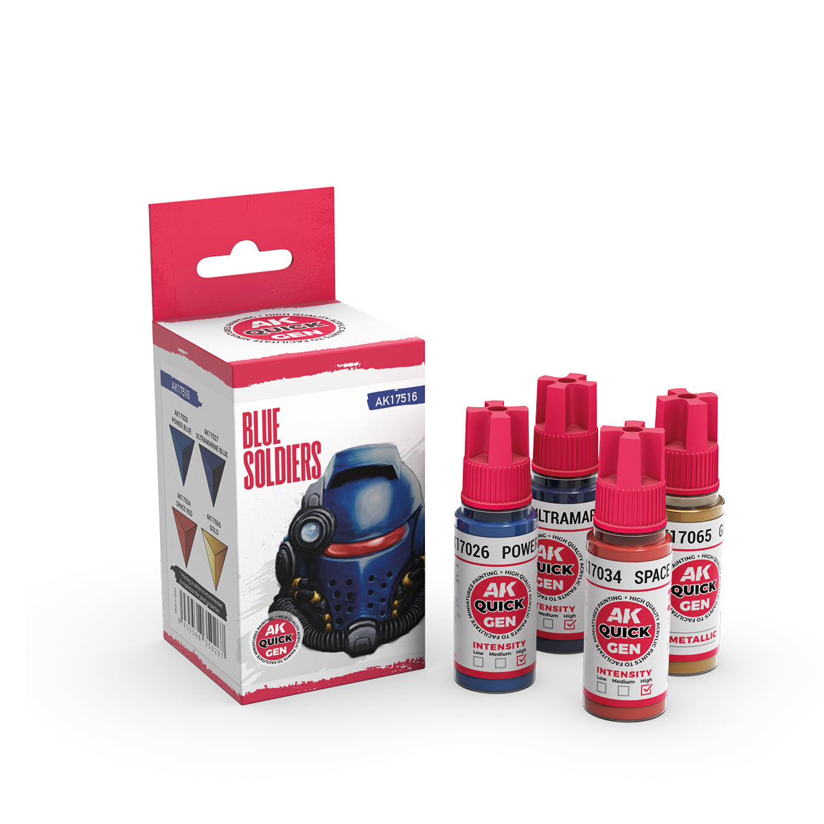 Blue Soldiers AK17516 - butelki farb akrylowych Quick Gen AK Interactive - AK Interactive
