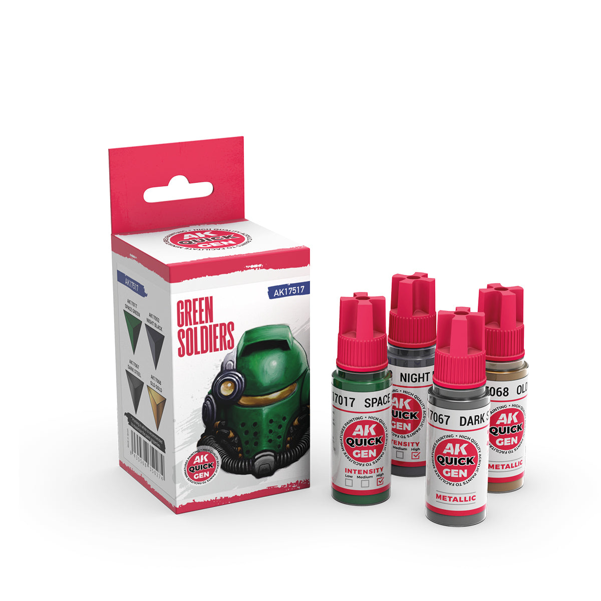 Green Soldiers AK17517 - butelki farb akrylowych Quick Gen AK Interactive - AK Interactive
