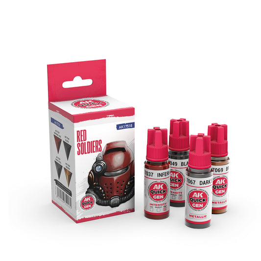 Red Soldiers AK17518 - butelki farb akrylowych Quick Gen AK Interactive - AK Interactive

