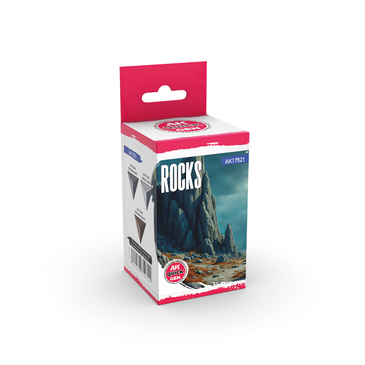 Rocks AK Interactive Quick Gen AK17521 - zestaw 3 farb akrylowych do malowania skał, kamieni i podstawek dioram - AK Interactive
