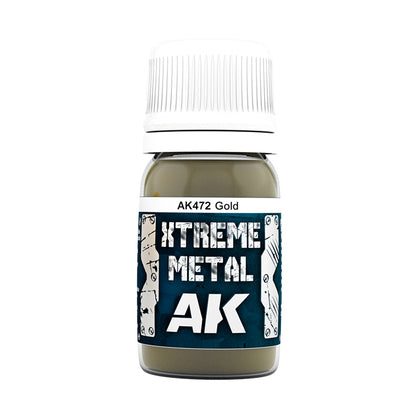 Gold AK472 słoiczek Xtreme Metal - intensywny złoty metaliczny połysk farba olejna AK Interactive
