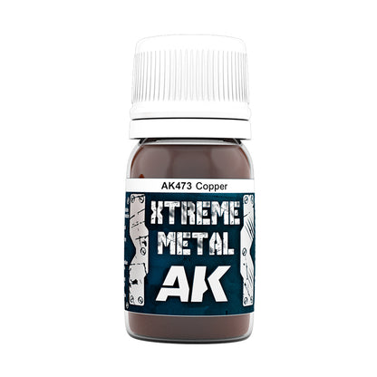 Copper AK473 słoiczek Xtreme Metal - ciepły czerwono-brązowy metaliczny odcień miedzi farba olejna AK Interactive
