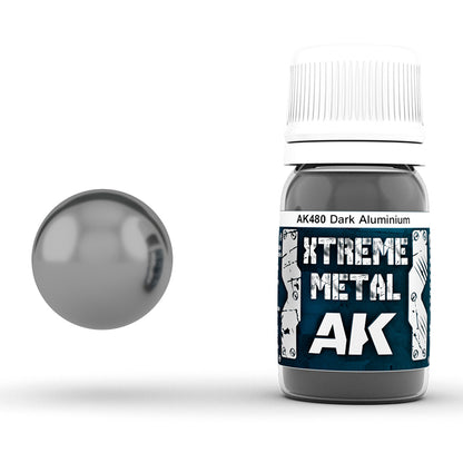 Dark Aluminium 30ml AK Interactive Xtreme Metal AK480 - ciemna farba metaliczna olejna do modeli i figurek - AK Interactive
