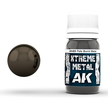 Pale Burnt Metal 30ml AK Interactive Xtreme Metal AK485 - jaśna farba metaliczna olejna efekt przepalonego metalu do modeli - AK Interactive
