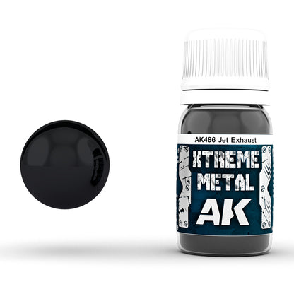 Jet Exhaust 30ml AK Interactive Xtreme Metal AK486 - ciemna farba metaliczna olejna efekt dysz odrzutowych do modeli samolotów - AK Interactive
