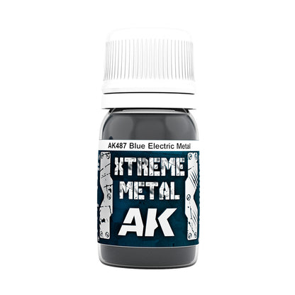 Blue Electric Metal AK487 słoiczek Xtreme Metal - intensywny elektryczny błękit metaliczny farba olejna AK Interactive
