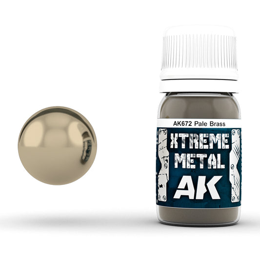 Pale Brass 30ml AK Interactive Xtreme Metal AK672 - jasna farba metaliczna olejna wyblakły odcień mosiądzu do modeli historycznych - AK Interactive
