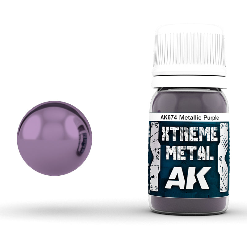 Metallic Purple 30ml AK Interactive Xtreme Metal AK674 - intensywna fioletowa farba metaliczna olejna do modeli i figurek sci-fi - AK Interactive
