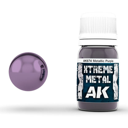 Metallic Purple 30ml AK Interactive Xtreme Metal AK674 - intensywna fioletowa farba metaliczna olejna do modeli i figurek sci-fi - AK Interactive
