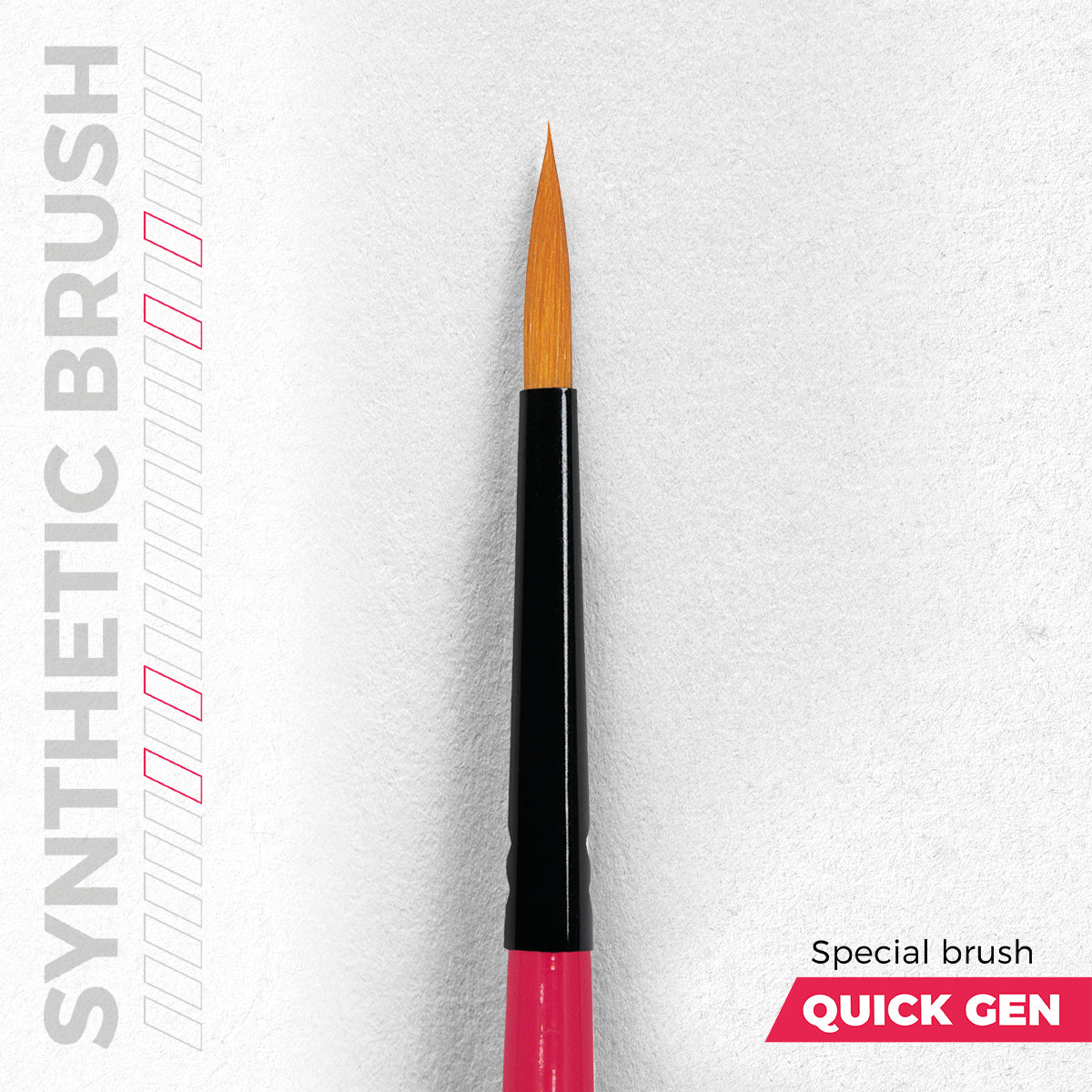 AK Interactive Quick Gen Special Brush AKB027 - zbliżenie na czubek pędzla syntetycznego do speed painting