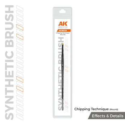 AK Interactive Chipping Technique Round Brush AKB028 - pędzel do chippingu w opakowaniu blister AK Brush Effects & Details
