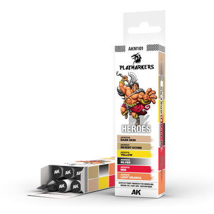 Heroes Playmarker Set AKM101 - zestaw 6 markerów AK Interactive do figurek fantasy

