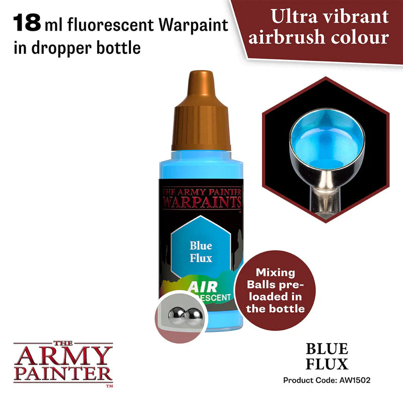 Blue Flux AW1502 Warpaints Air - 18ml farba fluorescencyjna, kulki mieszające, ultra żywy kolor do aerografu
