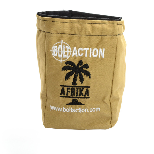 Afrika Korps Dice Bag WGB-BAG-20 – piaskowy worek na kości Bolt Action z logo i motywem palm Afrika Korps, oficjalny produkt Warlord Games
