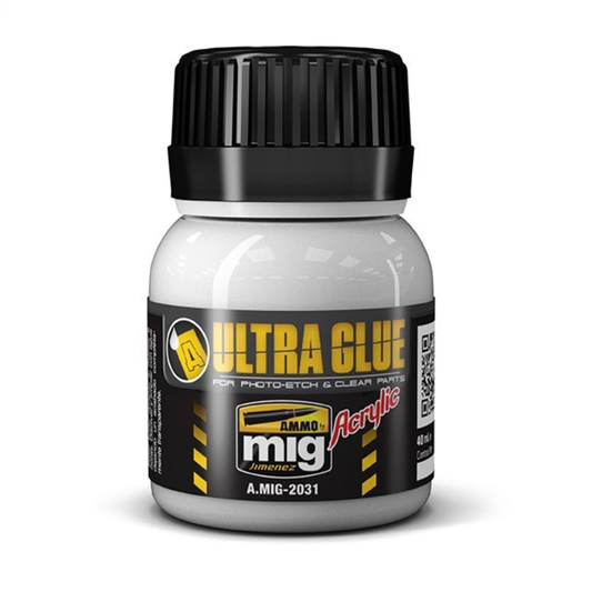 Ammo of MIG Ultra Glue A.MIG-2031 – pojemnik 40ml akrylowego kleju do fototrawi i części przezroczystych modeli

