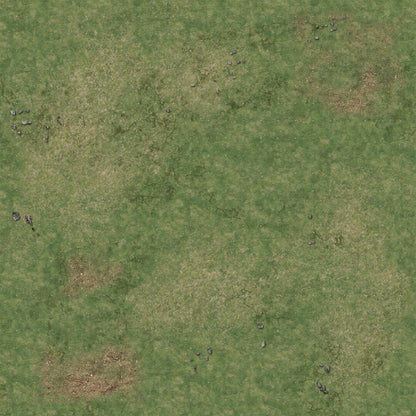 Grassy Fields – Mata do gry 2'x2' z gridem Mousepad Battle Systems – płaski widok maty z trawiastym motywem i siatką