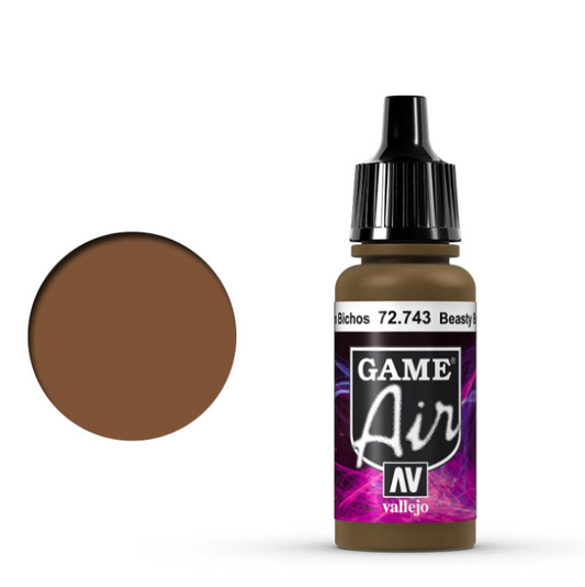 Vallejo Game Air Beasty Brown 72.743 - ciemna brązowa farba akrylowa 17ml do aerografu do malowania skóry bestii i figurek fantasy - Vallejo