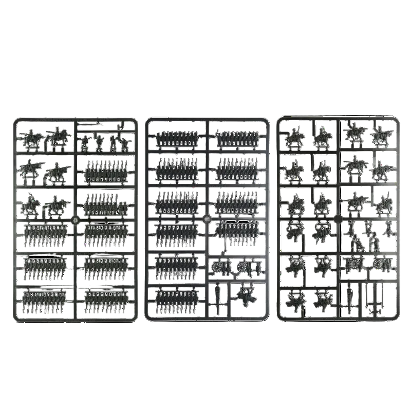 Blücher's Prussian Army Starter Set – trzy wypraski plastikowe z figurkami pruskiej piechoty, kawalerii i artylerii 13,5mm, Black Powder Epic Battles, Warlord Games
