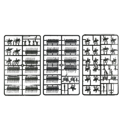 Blücher's Prussian Army Starter Set – trzy wypraski plastikowe z figurkami pruskiej piechoty, kawalerii i artylerii 13,5mm, Black Powder Epic Battles, Warlord Games
