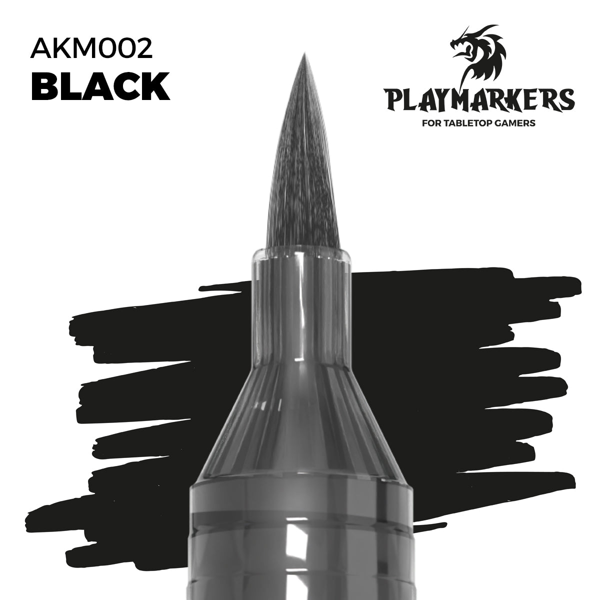 Black AKM002 AK Interactive Playmarker - głęboka czarna farba marker akrylowy do figurek Warhammer i gier tabletop - AK Interactive
