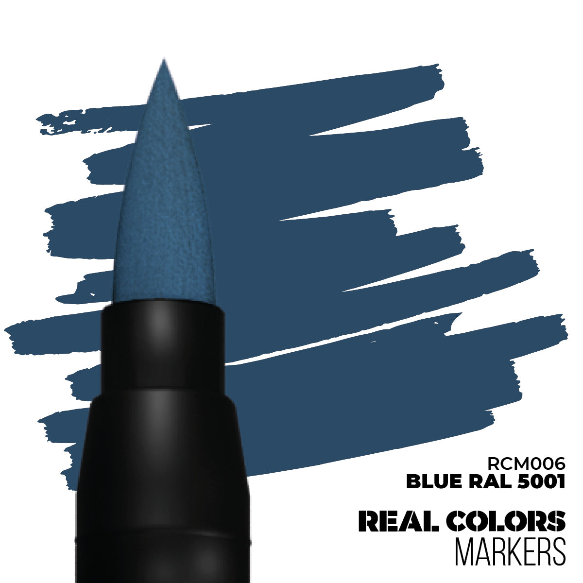 Blue RAL 5001 RCM006 AK Interactive Real Colors Marker końcówka i próbka koloru - głęboki stalowo-niebieski marker akrylowy do modeli i figurek - AK Interactive
