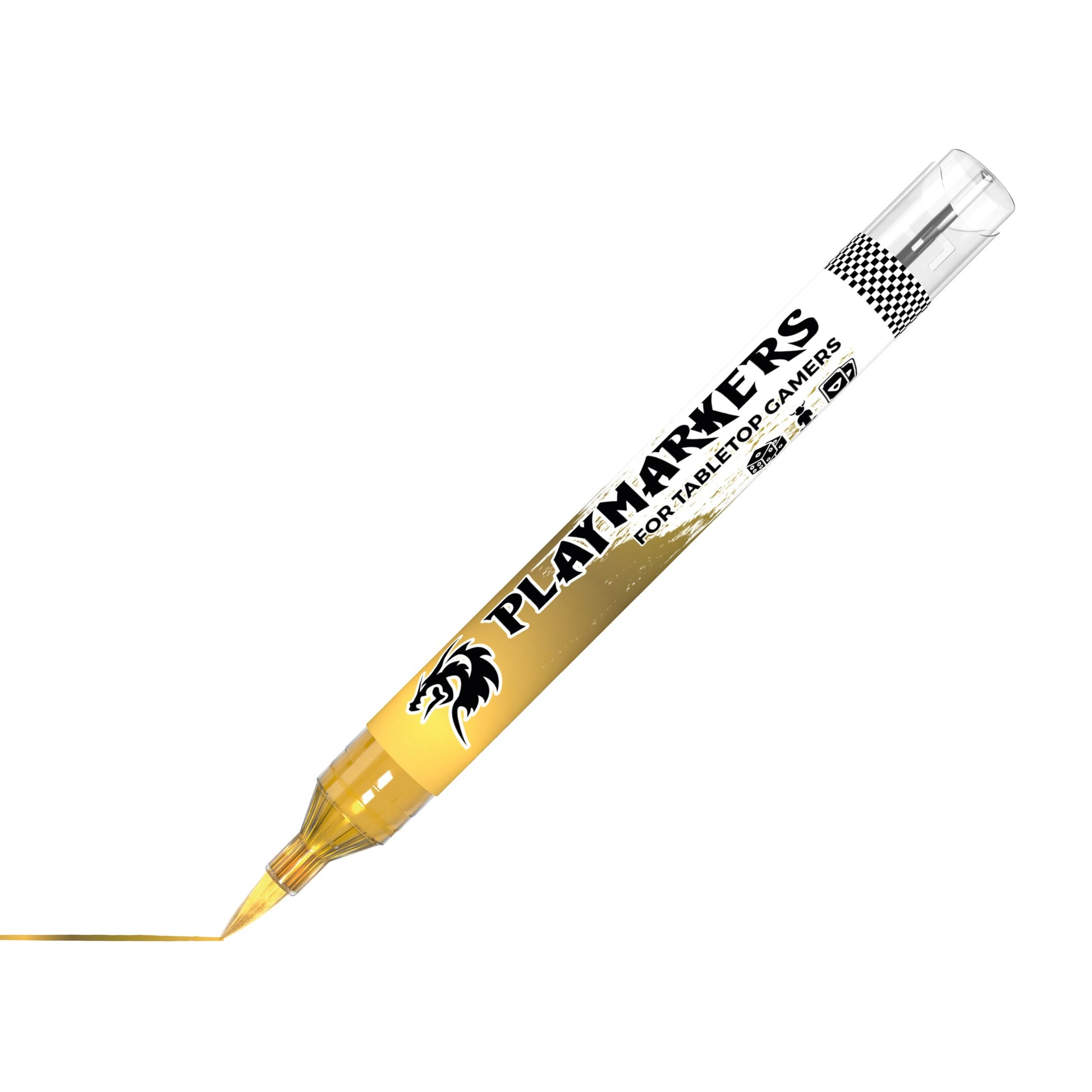 Brass AKM034 AK Interactive Playmarker marker ukośnie z końcówką pędzelkową - metaliczny mosiądz marker akrylowy do figurek Warhammer i gier tabletop - AK Interactive
