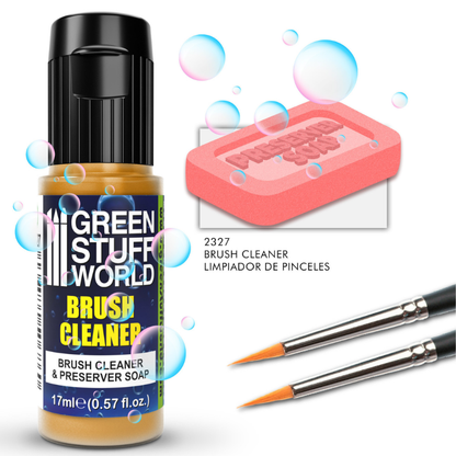 Brush Soap Cleaner and Preserver 17ml – Green Stuff World 2327 – butelka z pędzlami i mydłem
