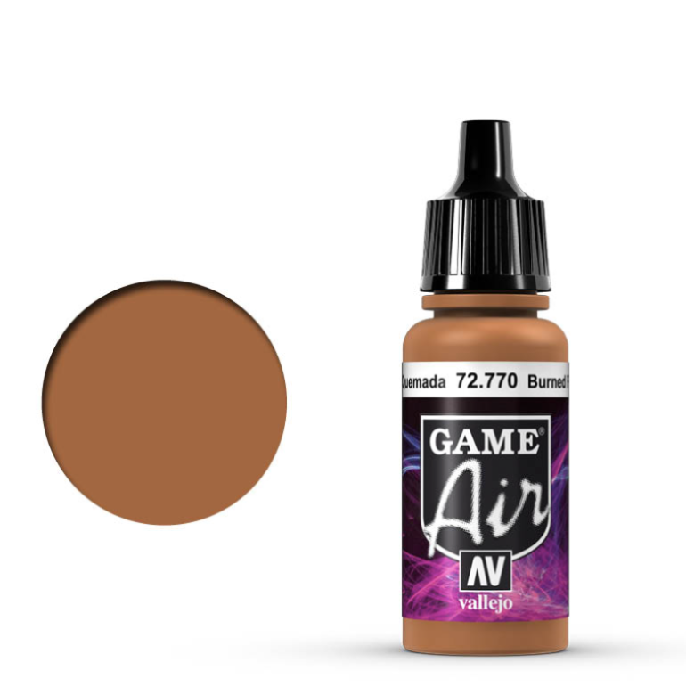 Vallejo Game Air Burned Flesh 72.770 - ciepła brązowo-pomarańczowa farba akrylowa 17ml do aerografu do malowania opalonej karnacji i figurek fantasy - Vallejo