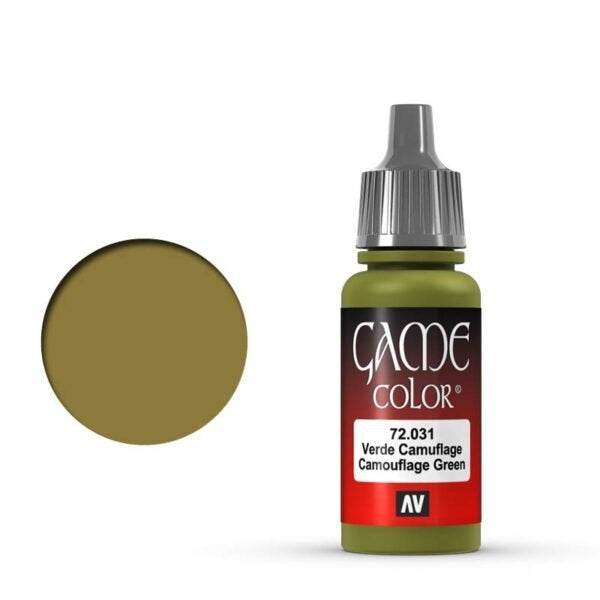 Vallejo Game Color Camouflage Green 72.031 - oliwkowożółta farba akrylowa 17ml do malowania figurek i modeli militarnych - Vallejo