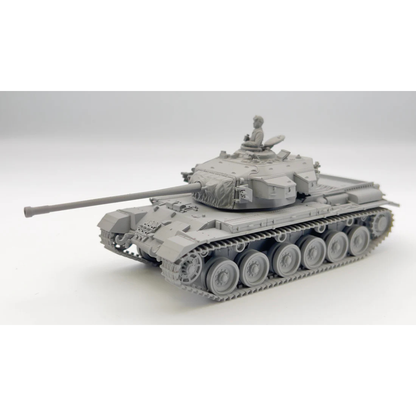 Złożony model Centurion MBT Mk.3/Mk.5 – widok z boku i góry, niepomalowany, skala 1:56 28mm
