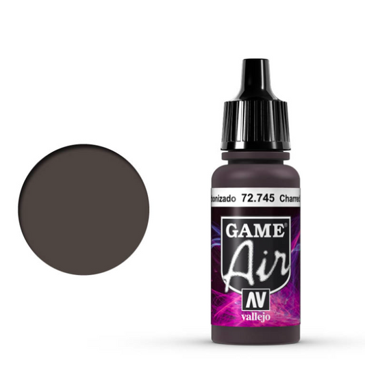 Vallejo Game Air Charred Brown 72.745 - bardzo ciemna brązowo-czarna farba akrylowa 17ml do aerografu do malowania figurek i miniatur fantasy - Vallejo