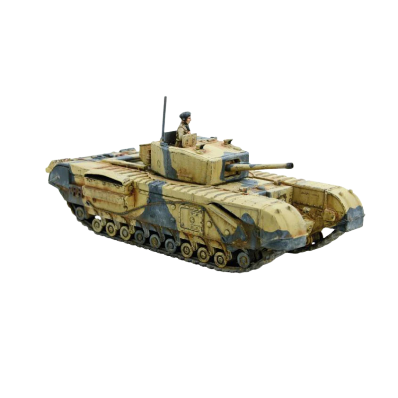 Churchill Tank MkIII - Bolt Action 28mm - spawana wieża 6pdr gun kamuflaż pustynny Italian Campaign - Warlord Games