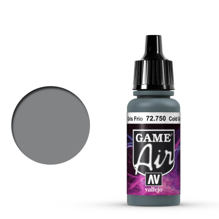 Vallejo Game Air Cold Grey 72.750 - średnia chłodna szara farba akrylowa 17ml do aerografu do malowania figurek i miniatur fantasy - Vallejo