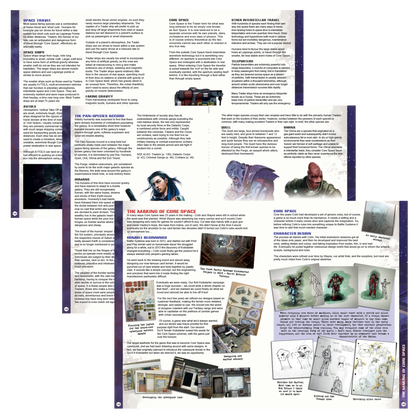 Core Space Deluxe Rulebook – strony wnętrza: Galactic Corps, NPC i zaawansowane zasady | Battle Systems