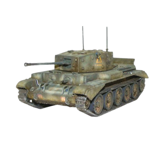 Cromwell Cruiser Tank - Bolt Action 28mm - model pomalowany British green 75mm gun widok z przodu - Warlord Games