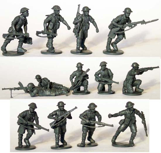 Desert Rats 1940-1943 Bolt Action Perry Miniatures – 13 figurek render szary plastik 28mm

