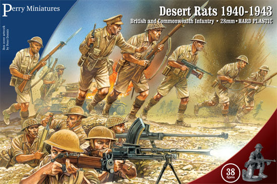 Desert Rats 1940-1943 pudełko Bolt Action Perry Miniatures WW1 – 38 figurek brytyjskiej piechoty 28mm
