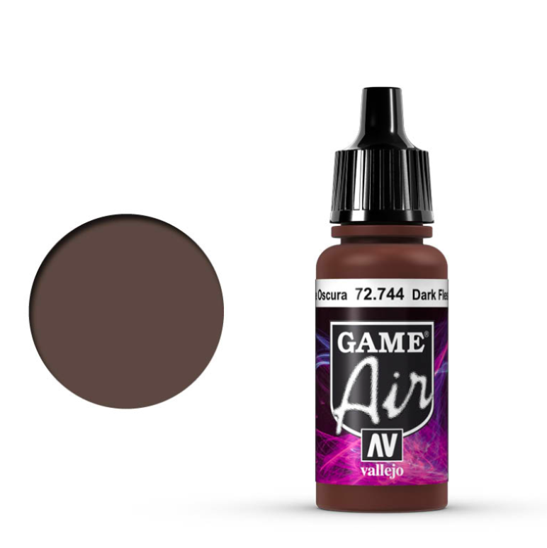 Vallejo Game Air Dark Fleshtone 72.744 - ciemna czerwono-brązowa farba akrylowa 17ml do aerografu do malowania karnacji i cieni na figurkach fantasy - Vallejo